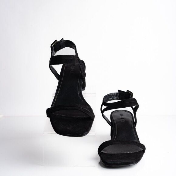 Boden Womens Suede Heels Sandals Black Strappy Open Toe US 10 EU 41 NWOB - Picture 4 of 8